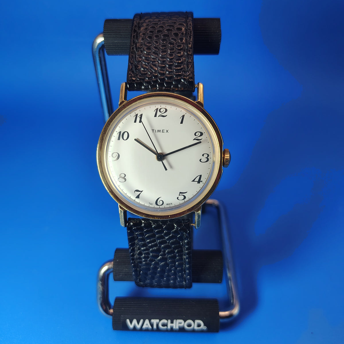 Vintage 1978 Timex Mechanical Wind Gold Tone 39mm Mens Dress Watch Restored