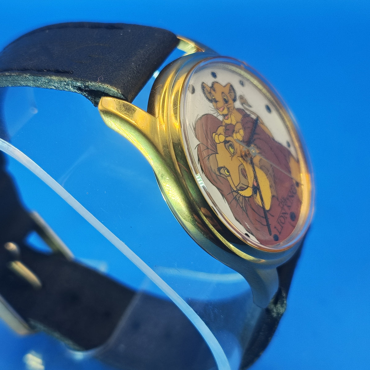 Vintage 1996 Timex Disney The Lion King 33mm Women's Quartz Watch Logo Leather Strap Clearance