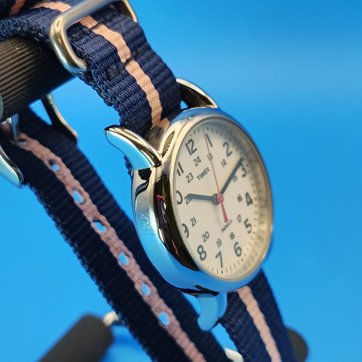 Vintage 2010 Timex Indiglo Weekender Pink Stripe 30mm Women's Quartz Watch Resto