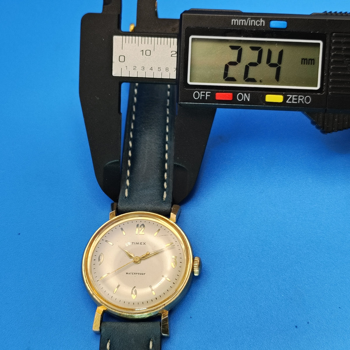 Vintage 1968 Timex Gold Tone 39mm Mens Mechanical Wind Watch Restored New Strap