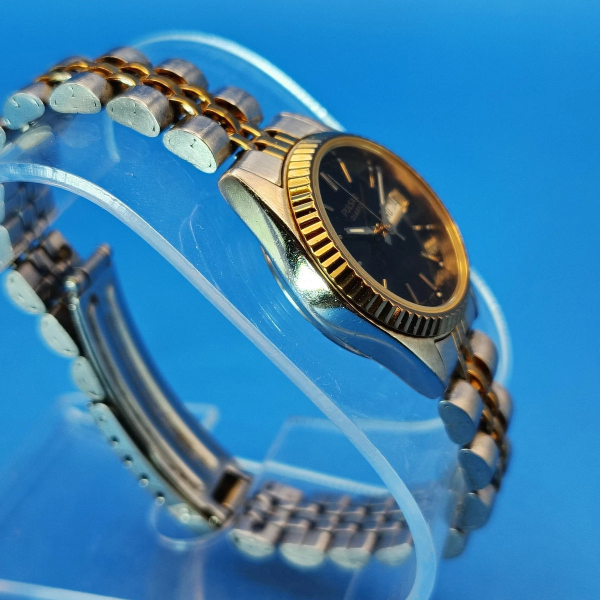 Vintage 1986 Pulsar by Seiko Day-Date Presidential Women's Quartz Watch Restored