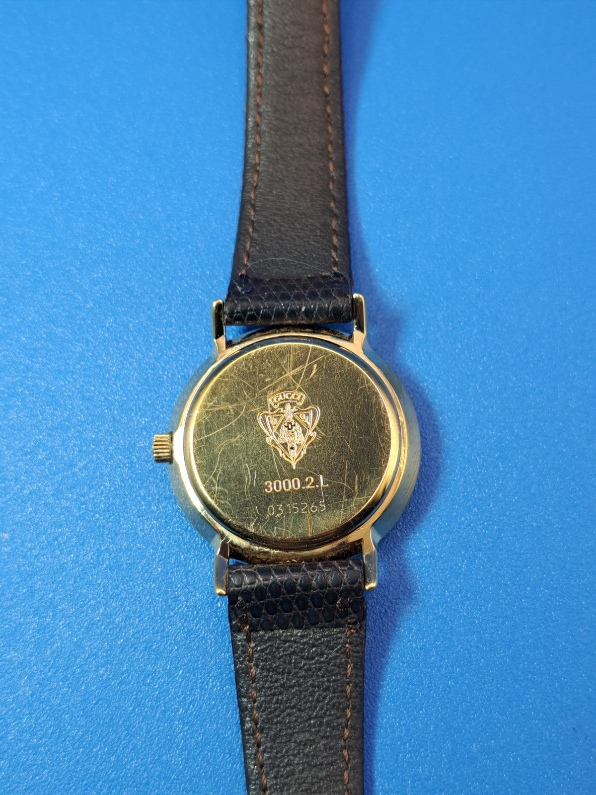 Vintage 1993 GUCCI 3000.2 Swiss 25mm Women's Quartz Watch Lizard Strap With COA