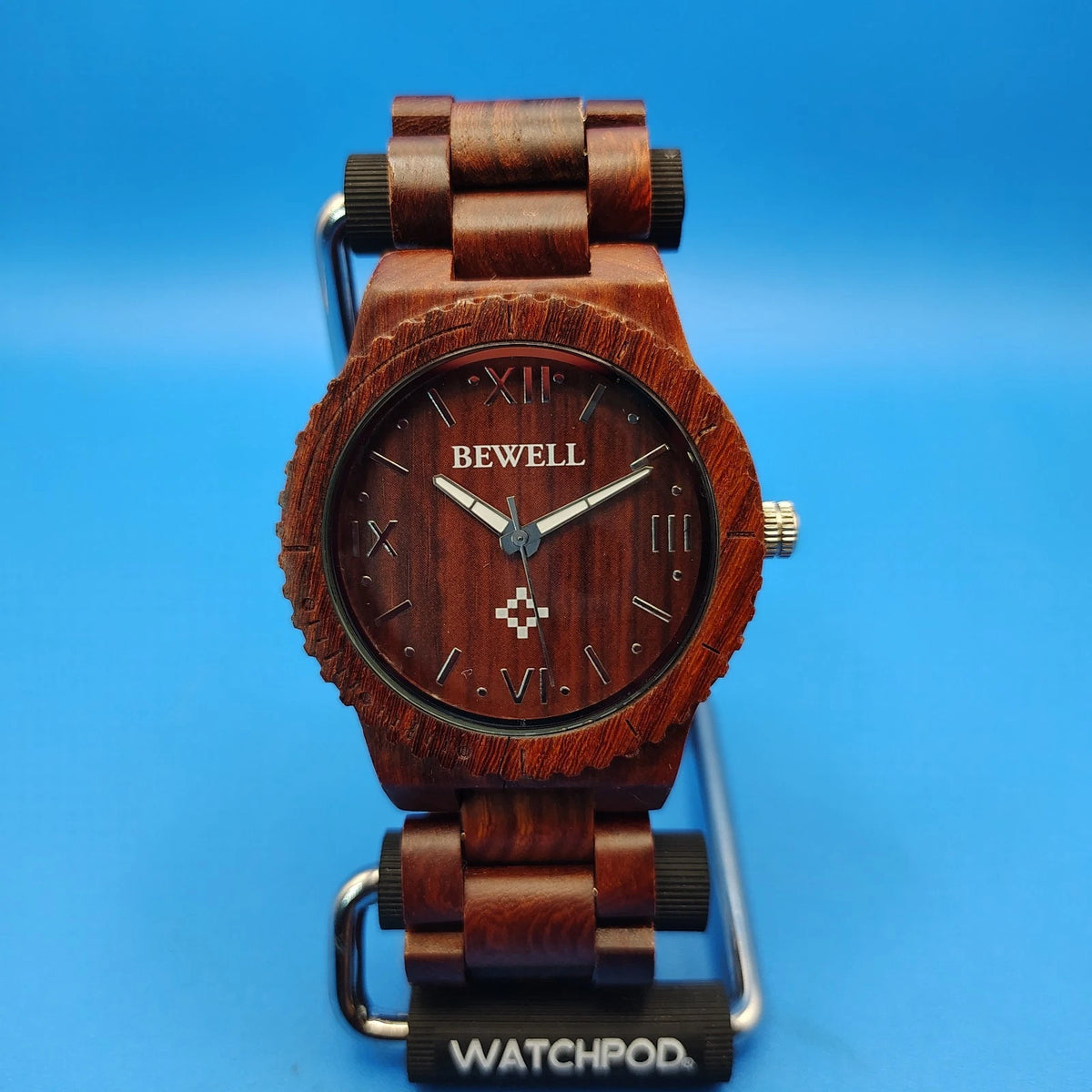 Vintage 2015 Bewell Organics Natural Redwood Eco 44mm Mens Quartz Watch