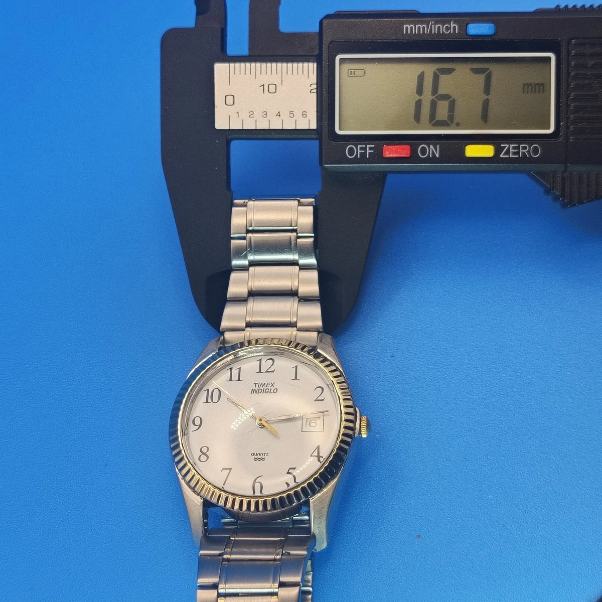 Vintage 2002 Timex Indiglo Presidential Date 33mm Mens Quartz Watch Restored