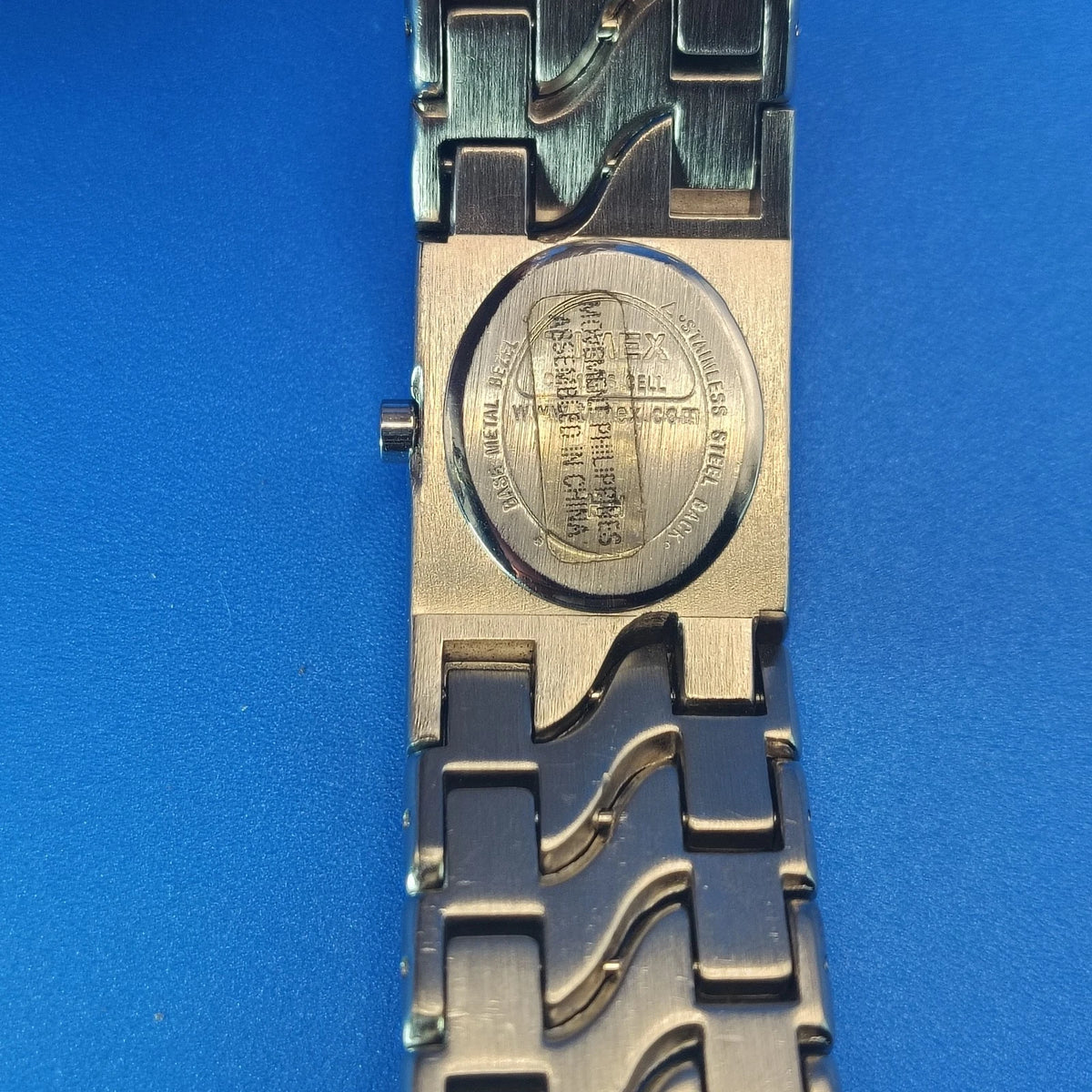Vintage 1997 Timex Wave Link Heavy Cuff 25mm Women's Quartz Watch Fully Restored