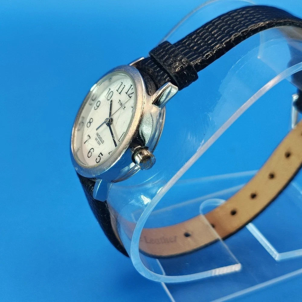 Vintage 1990s Timex Indiglo Date 25mm Women's Quartz Watch Fits 6.5 And Smaller