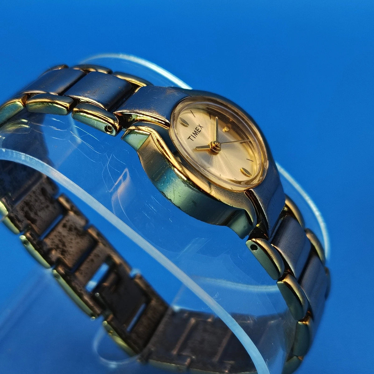 Vintage 2001 Timex Two Tone 29mm Women's Quartz Watch Fully Restored