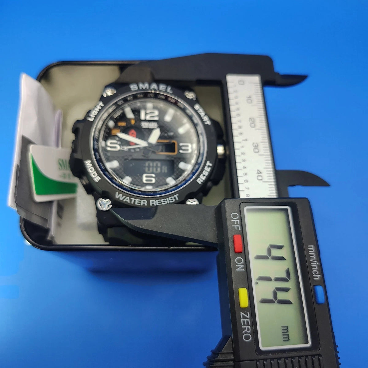 Smael War Hammer Camo 47 mm Dual Time Ani-Digi Military Mens Quartz Watch New