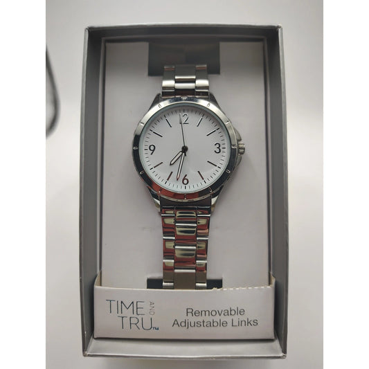 Time and Tru Women's Quartz Watch | Silver Adjustable Bracelet