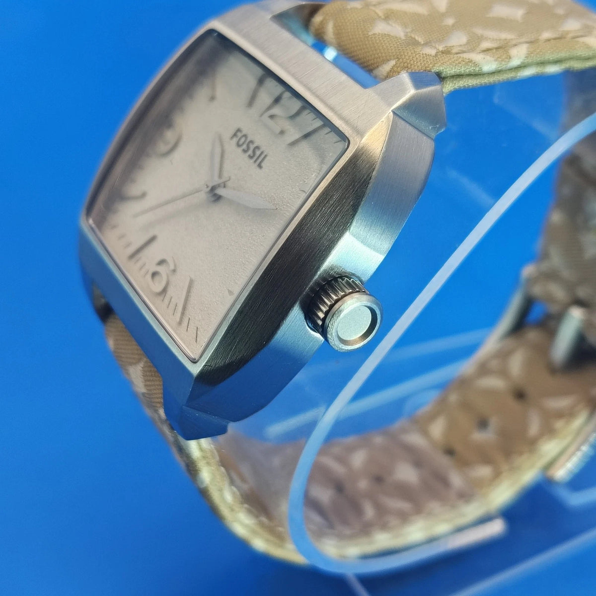 Vintage 2003 Fossil TV 32mm Women's Quartz Watch Monogram Strap Fully Restored