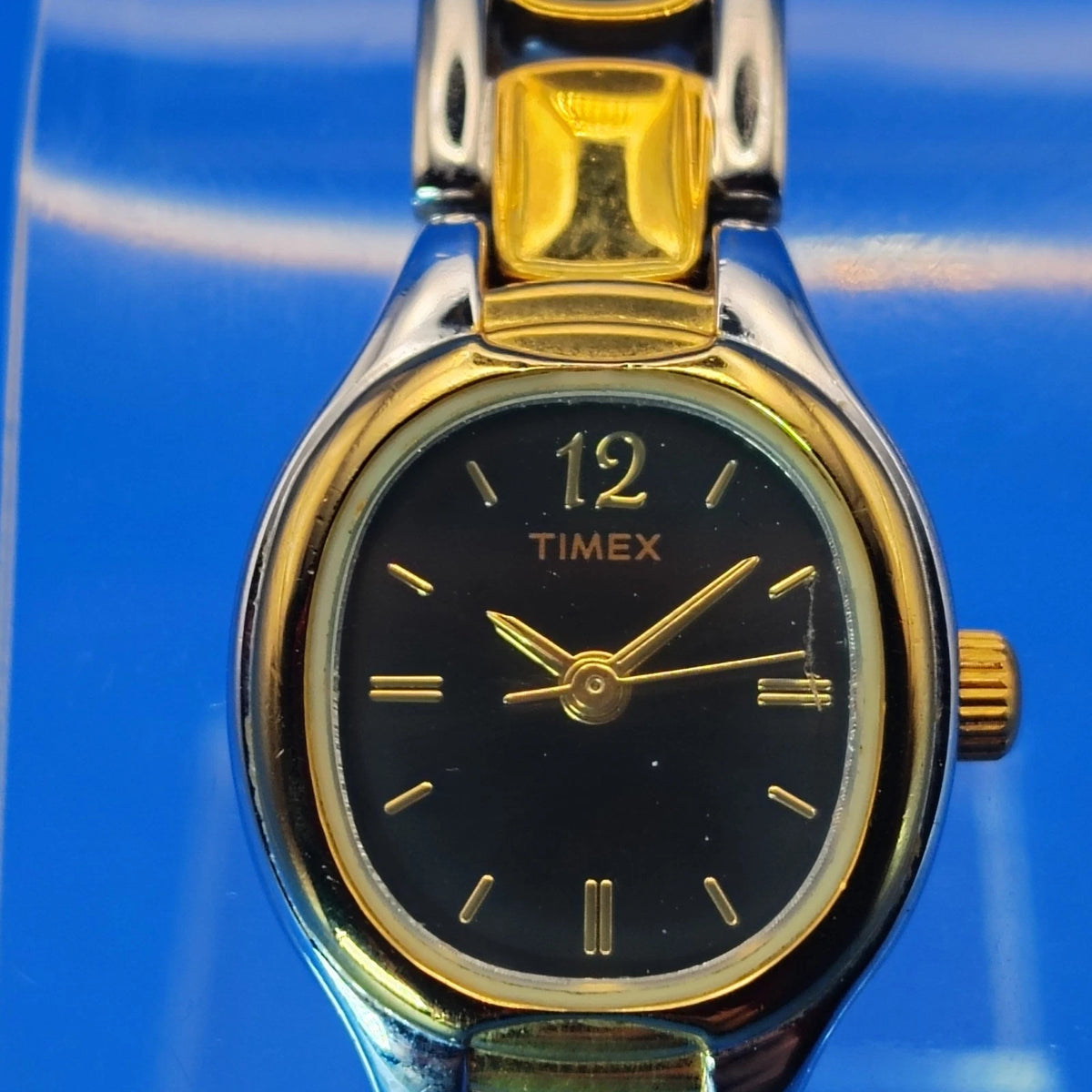 Vintage 2003 Timex Elegant 21mm Women's Quartz Two Tone Cocktail Watch Size 6.5