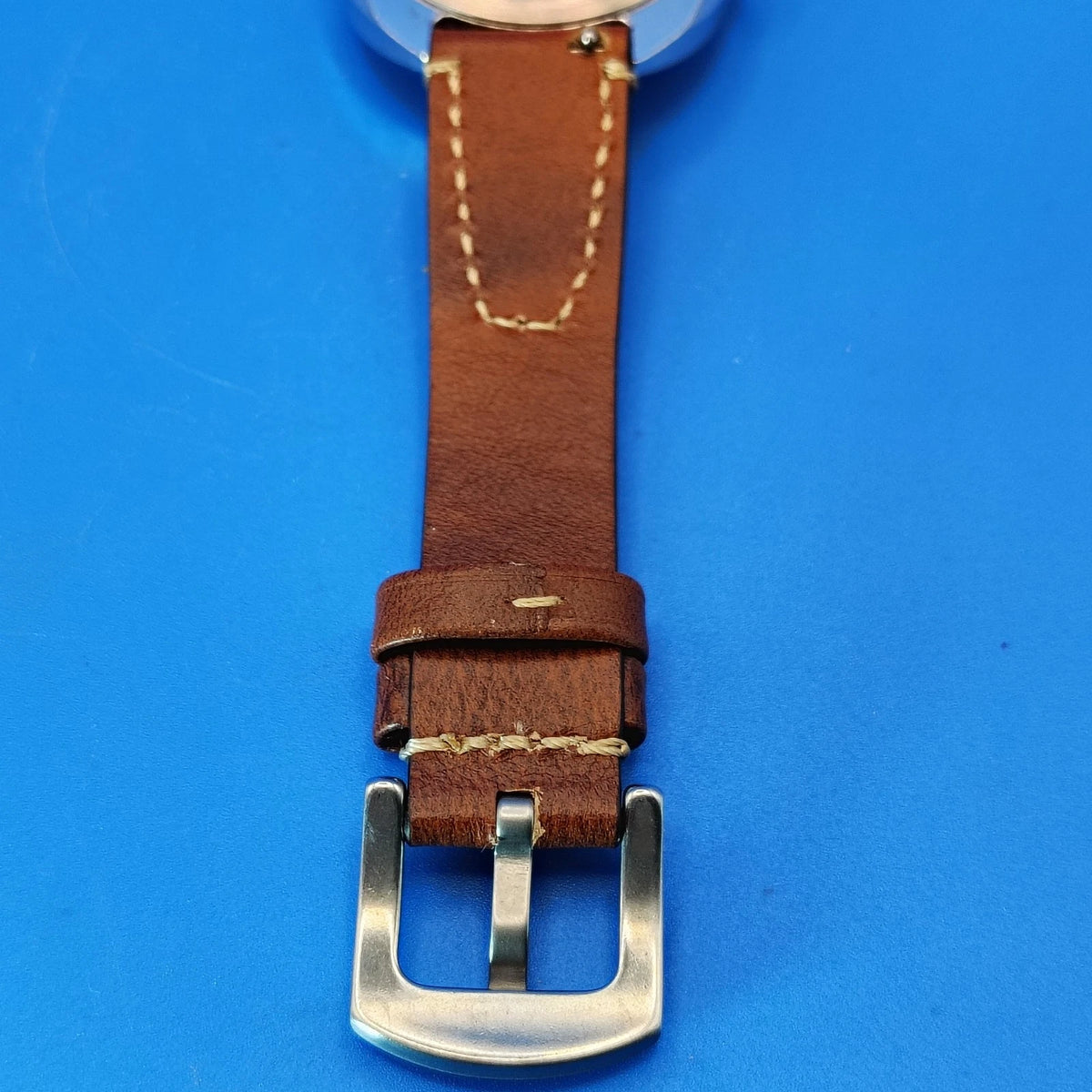 Vintage 1973 Timex Automatic Day/Date Mens Mechanical Watch Wax Leather Strap