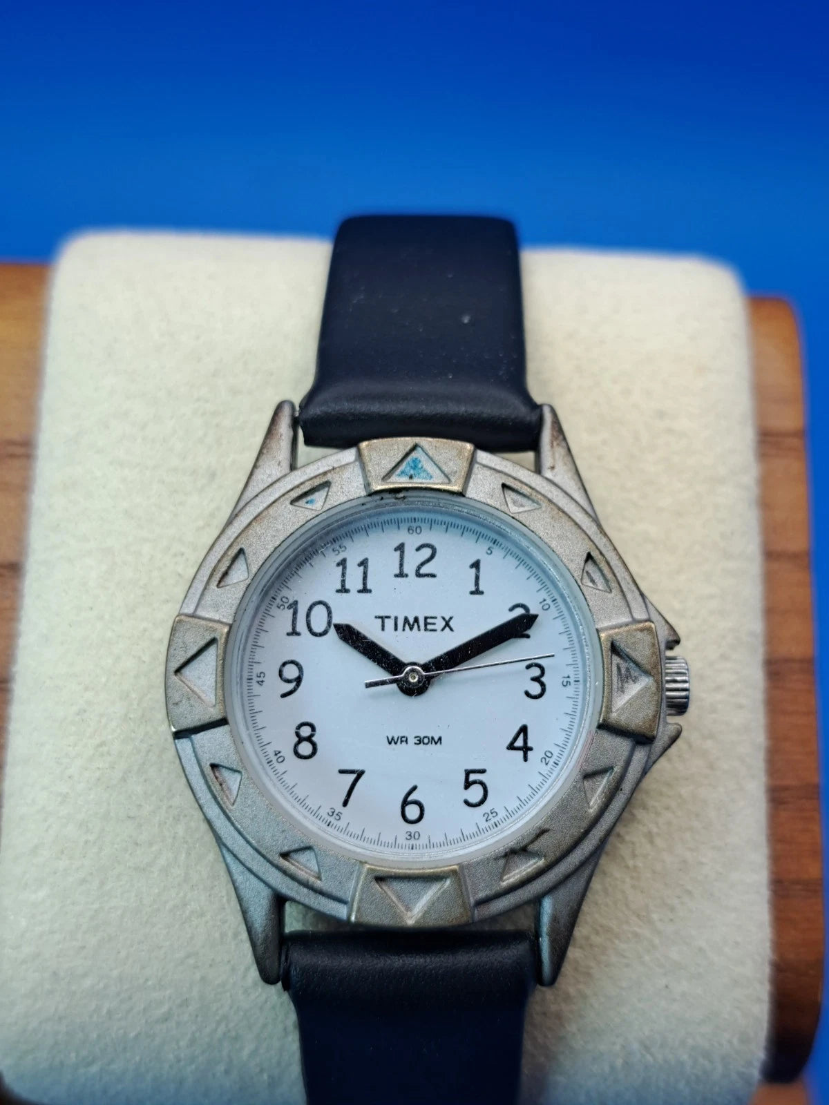 Vintage 1995 Timex 27mm Women's Quartz Field Watch New Leather Strap Restored