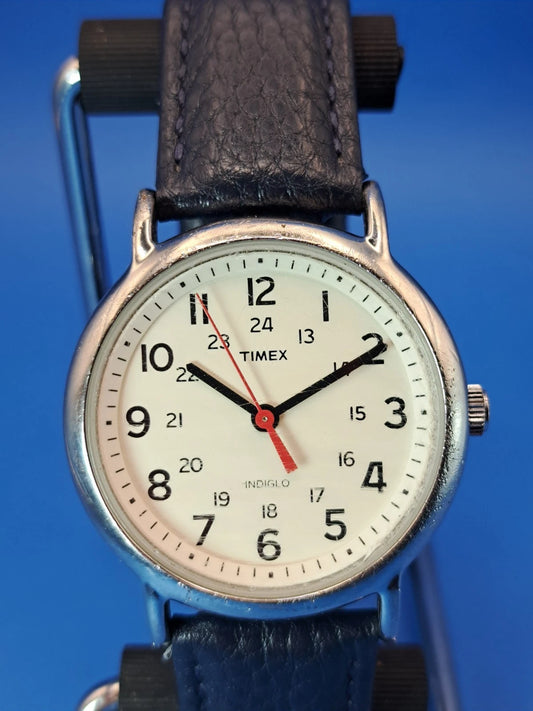 Vintage 2006 Timex Indiglo Easy Reader 38mm Mens Military Quartz Watch Restored