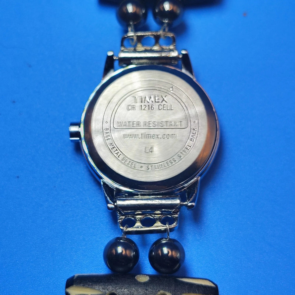 Vintage 2004 Timex 25mm Women's Quartz Watch Genuine Antler Bead Boho Bracelet