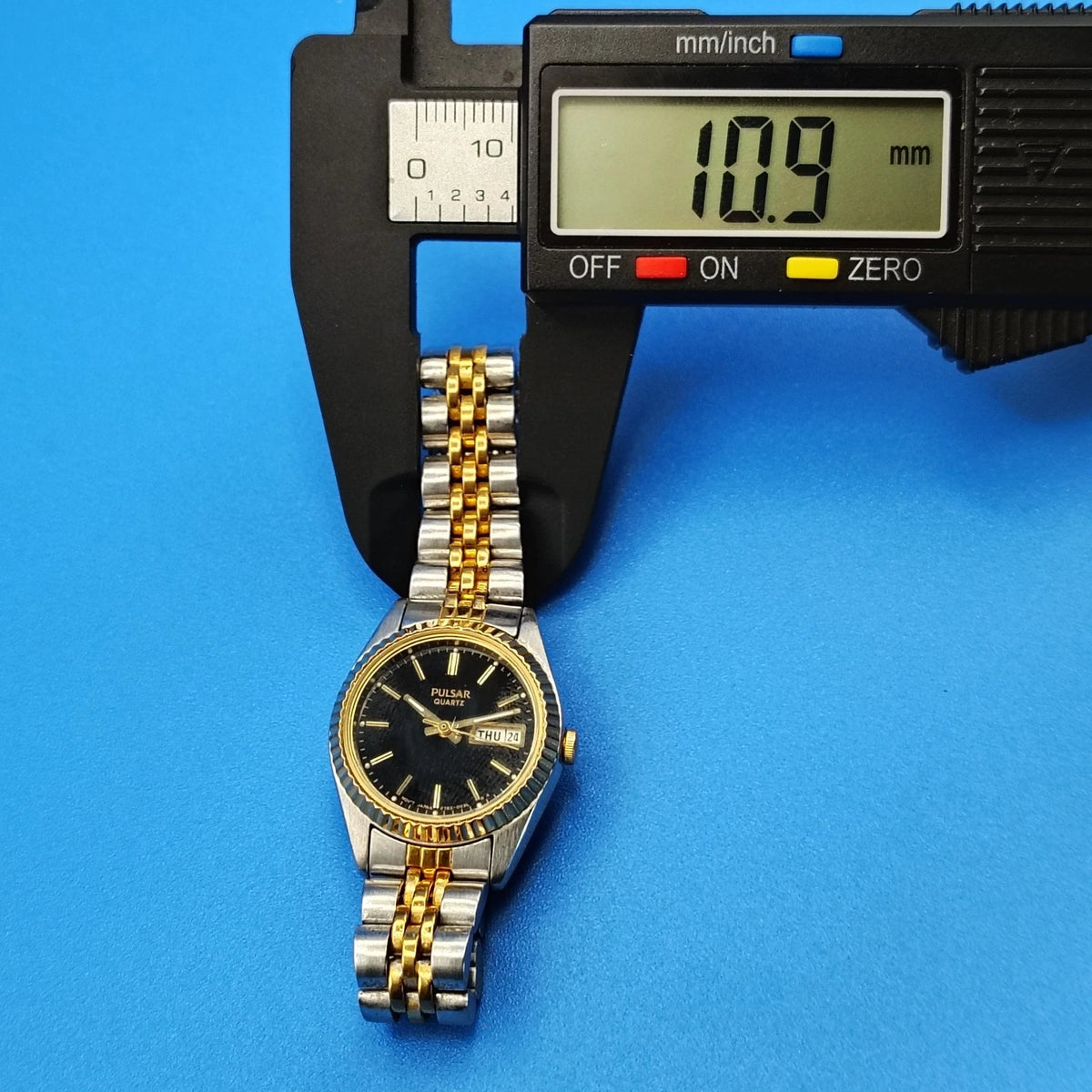 Vintage 1986 Pulsar by Seiko Day-Date Presidential Women's Quartz Watch Restored