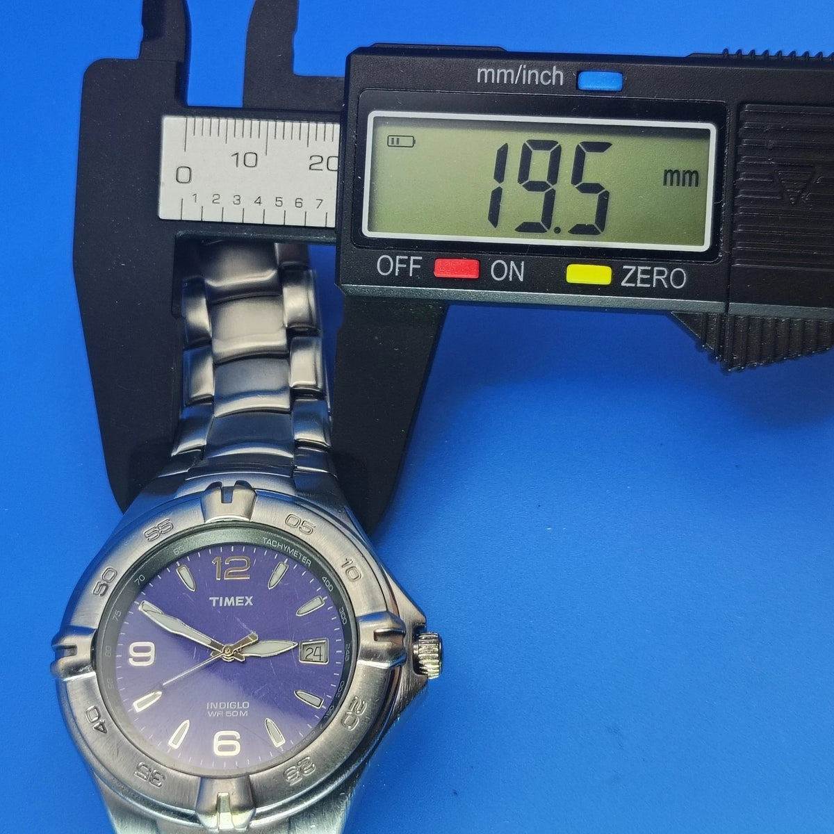 Vintage 2003 Timex Indiglo Date 38mm Mens Quartz Watch Solid SS Fully Restored