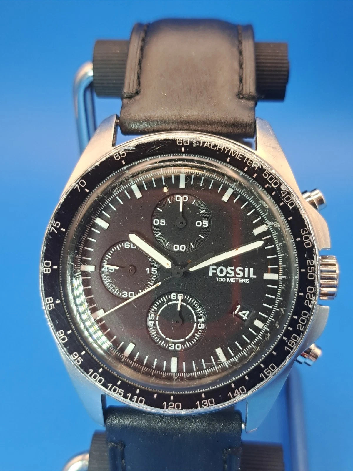 Vintage 2014 Fossil CH3024 Decker Chronograph 43mm Mens Quartz Watch Restored