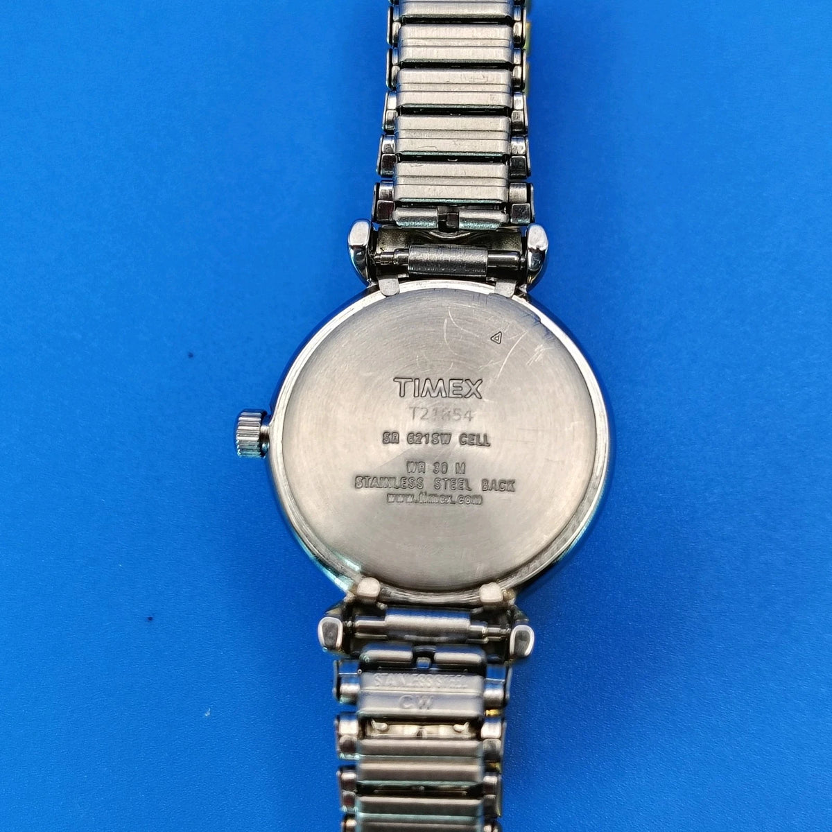 Vintage 2004 Timex 30mm Women's Quartz Watch Two Tone SS Stretch Bracelet