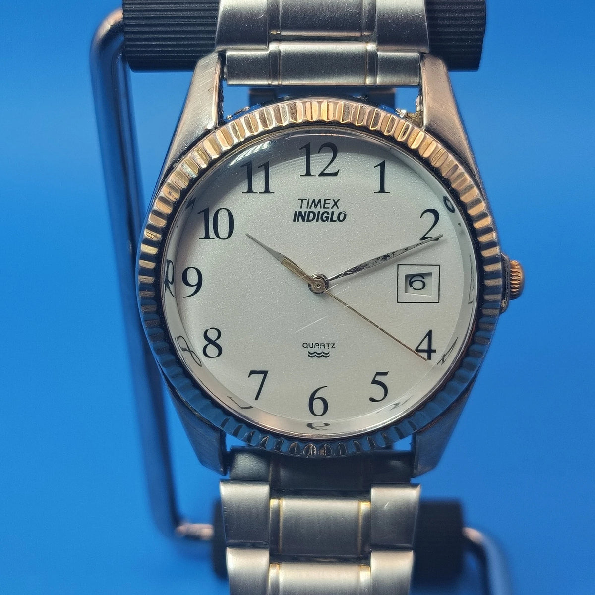 Vintage 2002 Timex Indiglo Presidential Date 33mm Mens Quartz Watch Restored