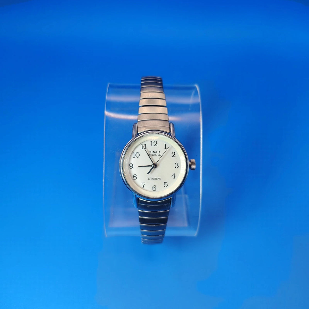 Vintage 1993 Timex Indiglo 23mm Women's Quartz Watch Stretch Bracelet