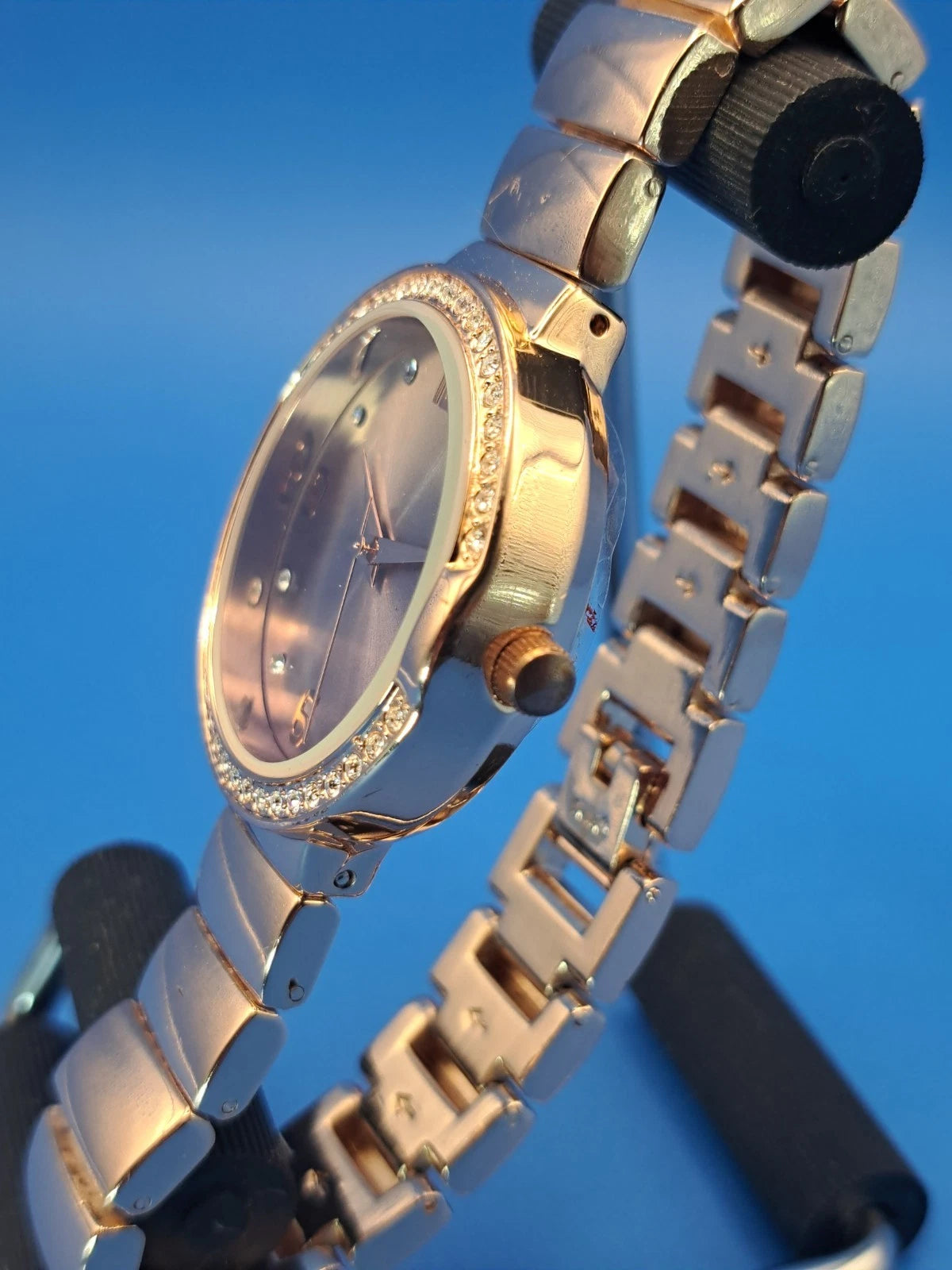 Vintage 2015 Geneva 5524LS Rose Gold 34mm Women's Quartz Watch Restored