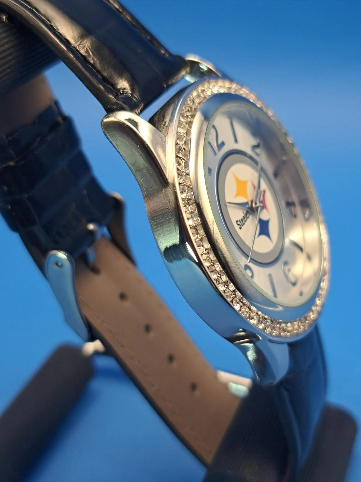 Vintage 2015 Pittsburgh Steelers NFL Crystal Bezel Watch Women's Quartz Restored