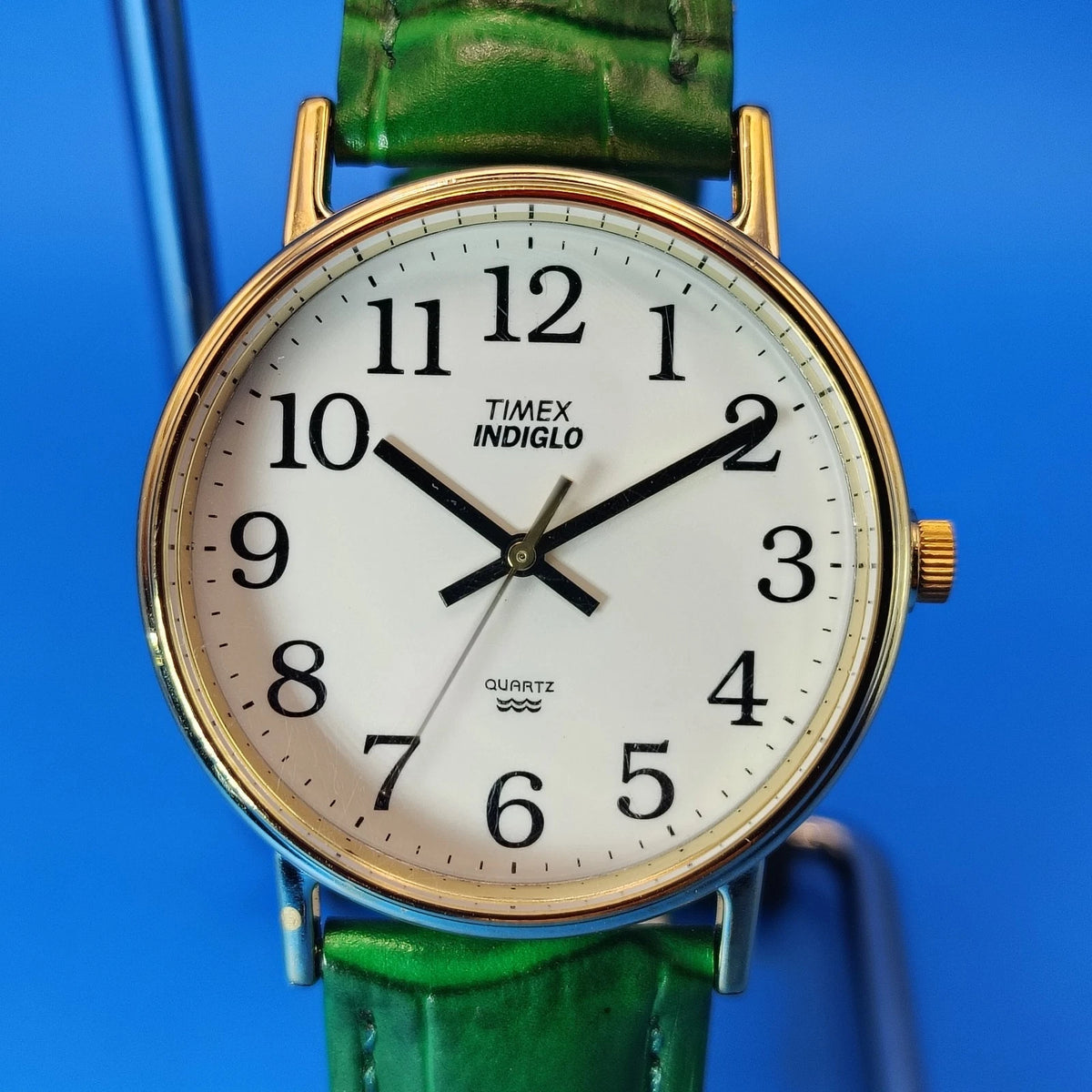 Vintage 1998 Timex Easy Reader Indiglo 34mm Mens Quartz Watch New Strap Restored
