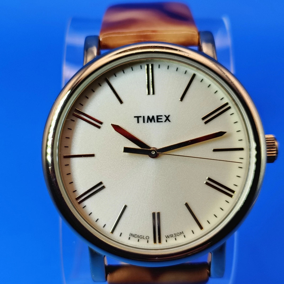 Vintage 2012 Timex Easy Reader Indiglo 38mm Gold Tone Mens Quartz Dress Watch
