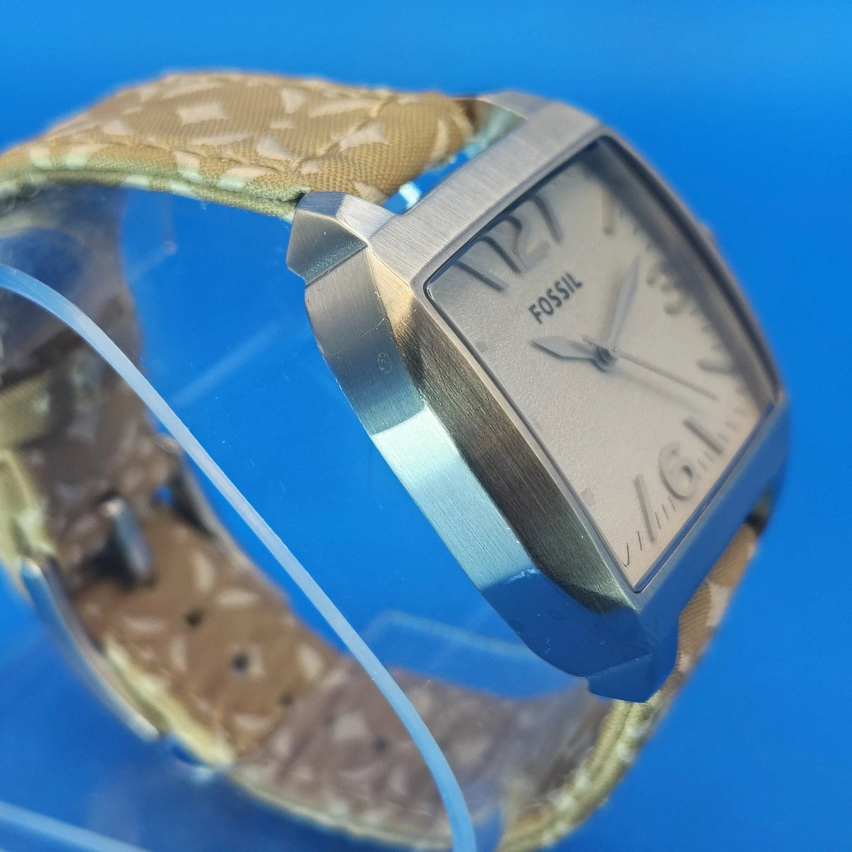 Vintage 2003 Fossil TV 32mm Women's Quartz Watch Monogram Strap Fully Restored