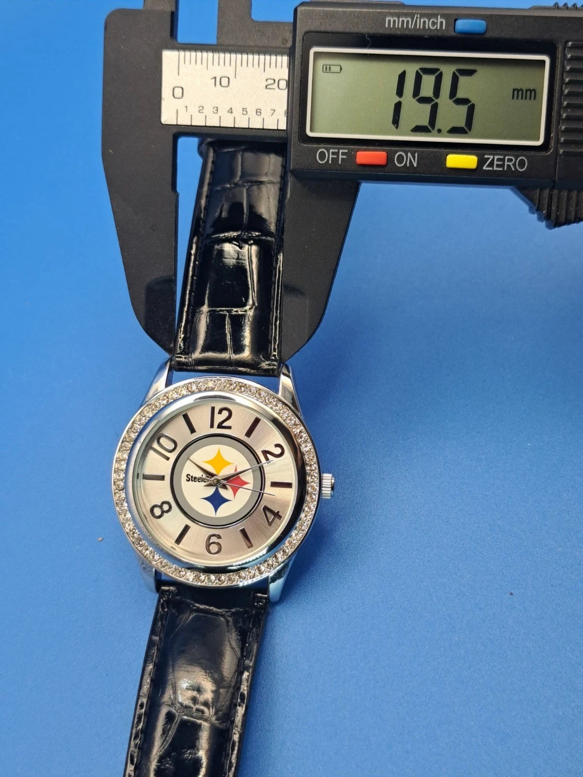 Vintage 2015 Pittsburgh Steelers NFL Crystal Bezel Watch Women's Quartz Restored