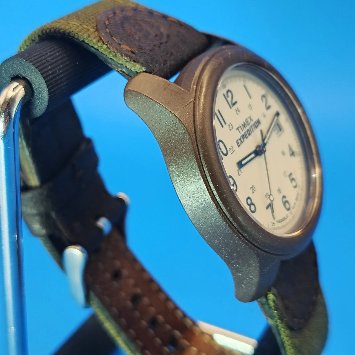 Vintage 2000 Timex Expedition Indiglo Date 38mm Mens Quartz Military Field Watch