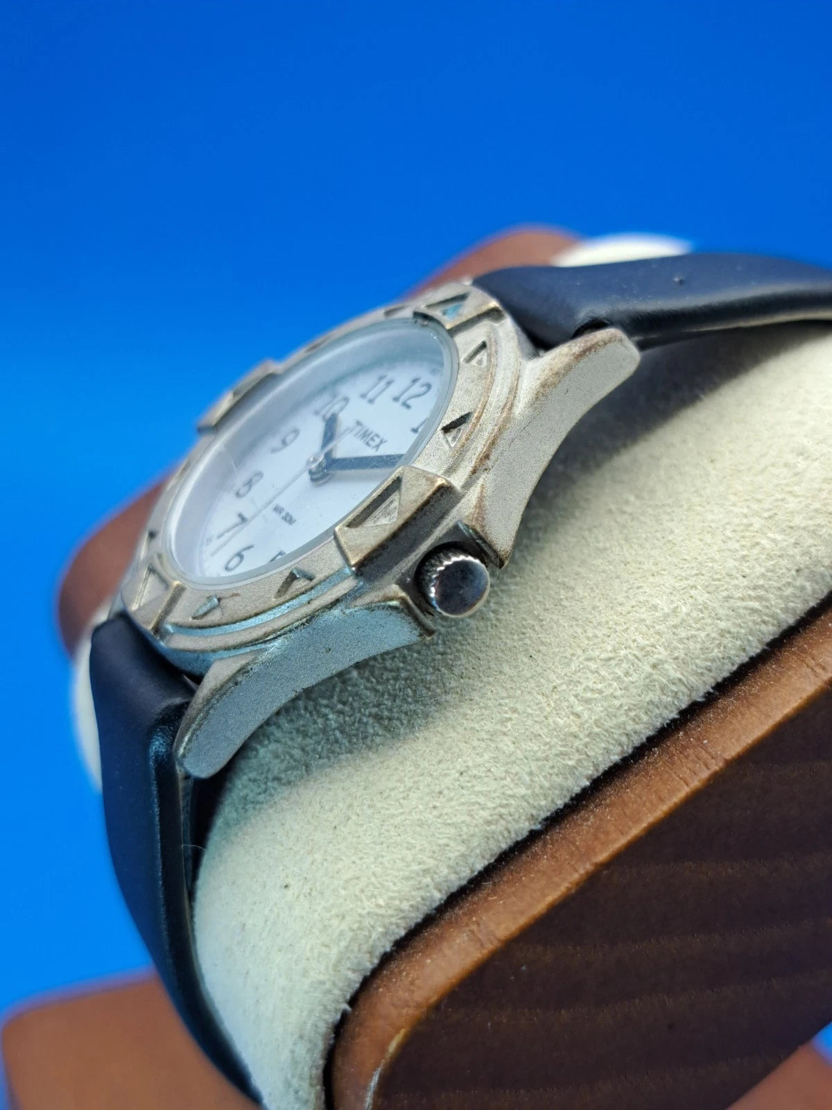 Vintage 1995 Timex 27mm Women's Quartz Field Watch New Leather Strap Restored
