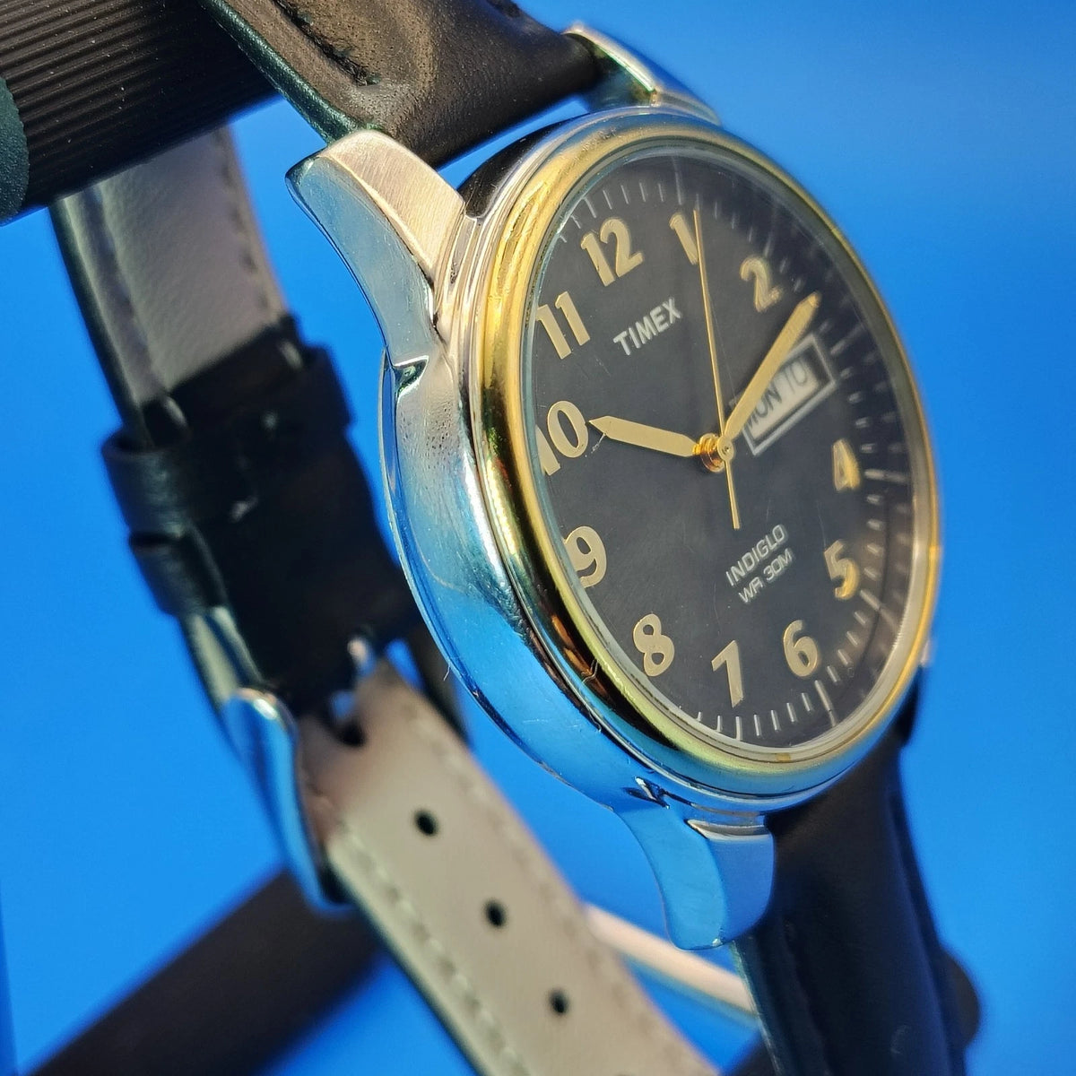 2015 Timex Indiglo Day-Date 40mm Mens Quartz Dress Watch New Strap Full Restored