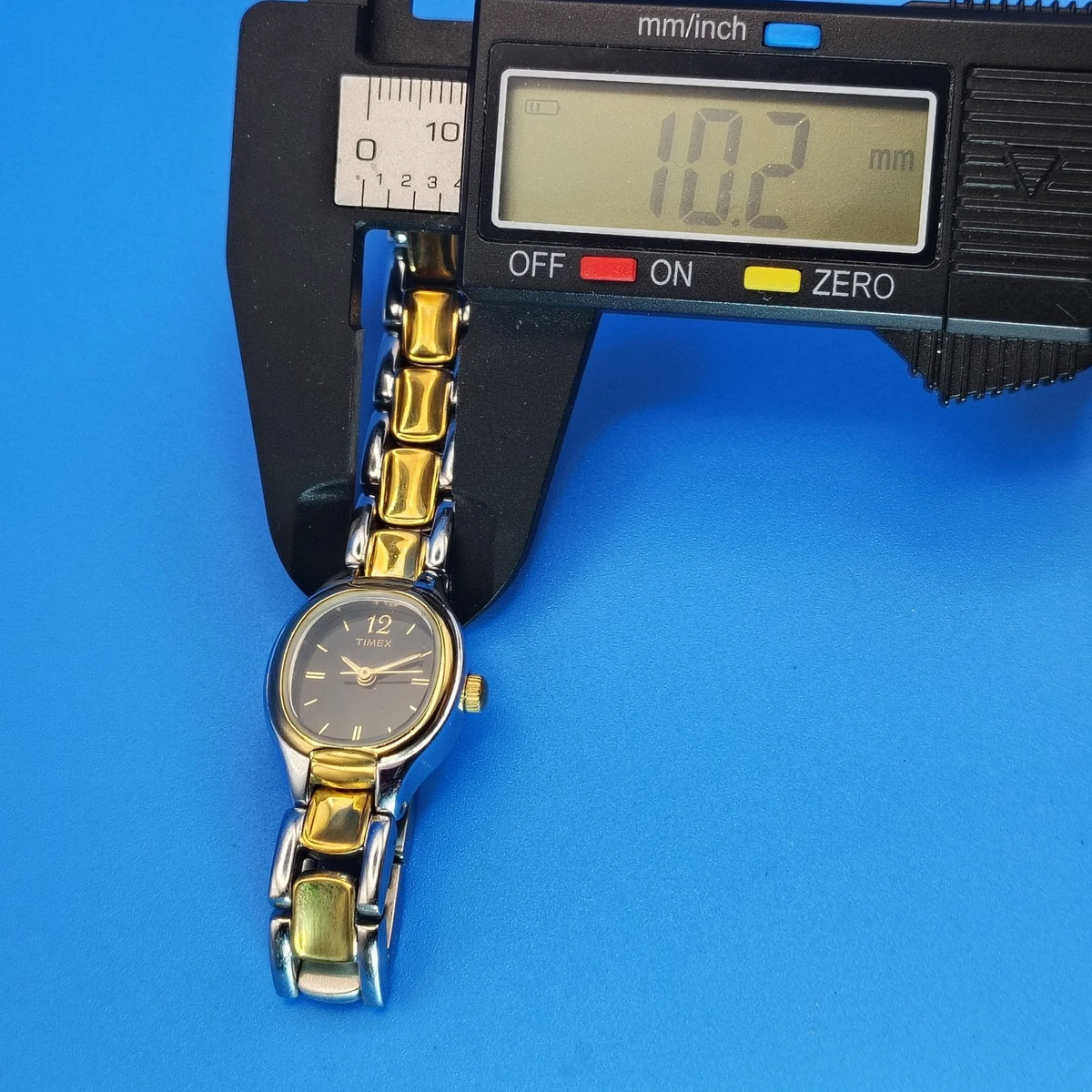 Vintage 2003 Timex Elegant 21mm Women's Quartz Two Tone Cocktail Watch Size 6.5