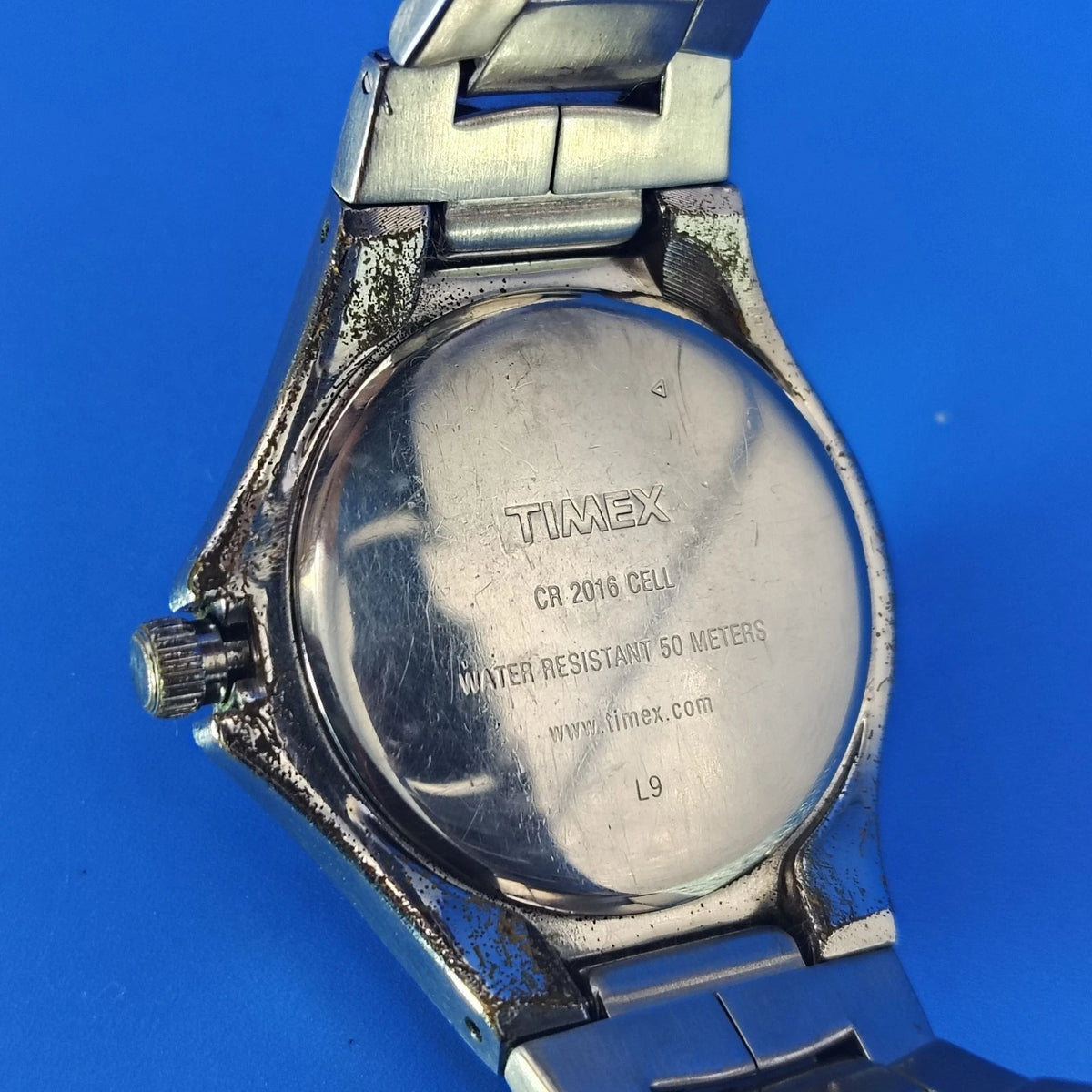 Vintage 2003 Timex Indiglo Date 38mm Mens Quartz Watch Solid SS Fully Restored