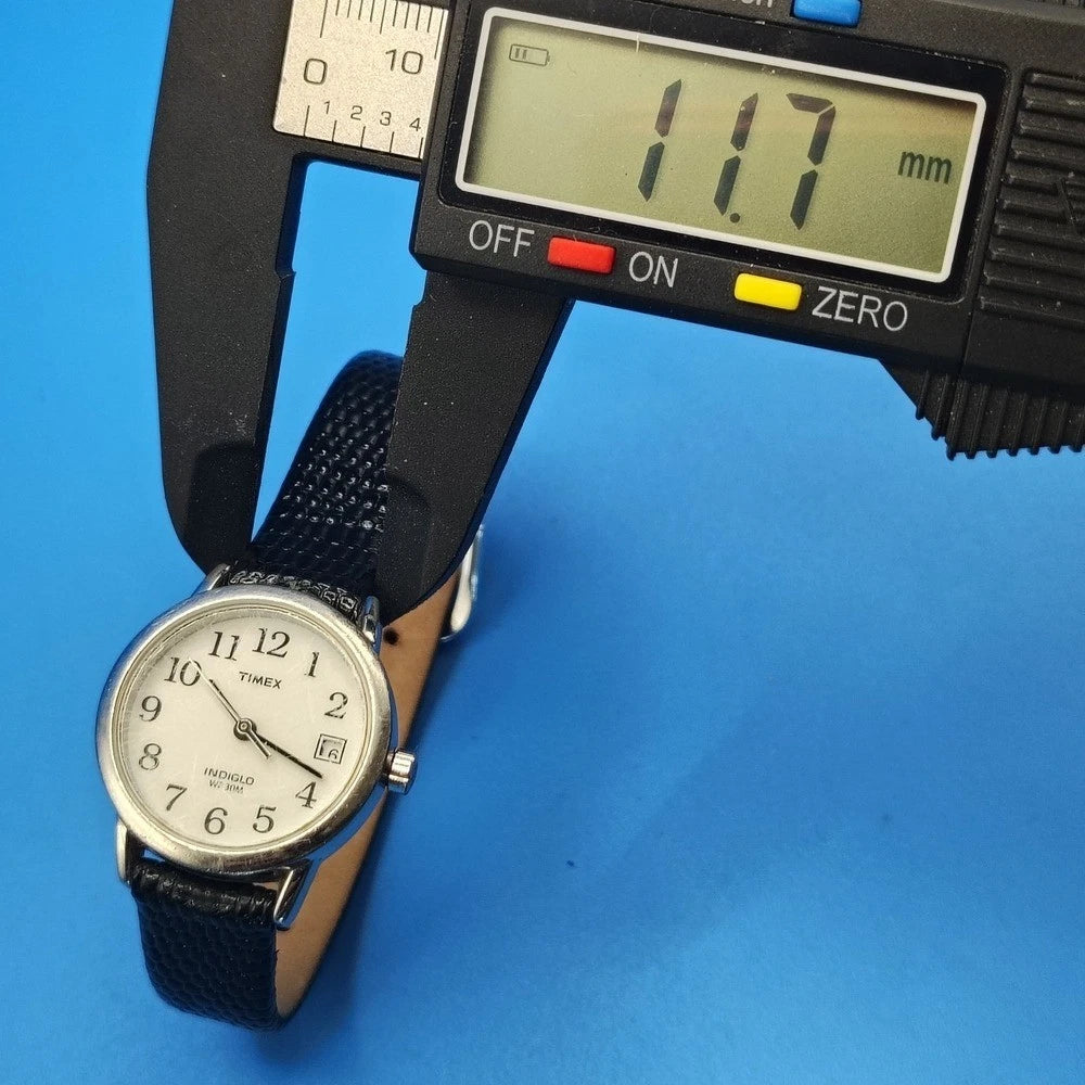 Vintage 1990s Timex Indiglo Date 25mm Women's Quartz Watch Fits 6.5 And Smaller