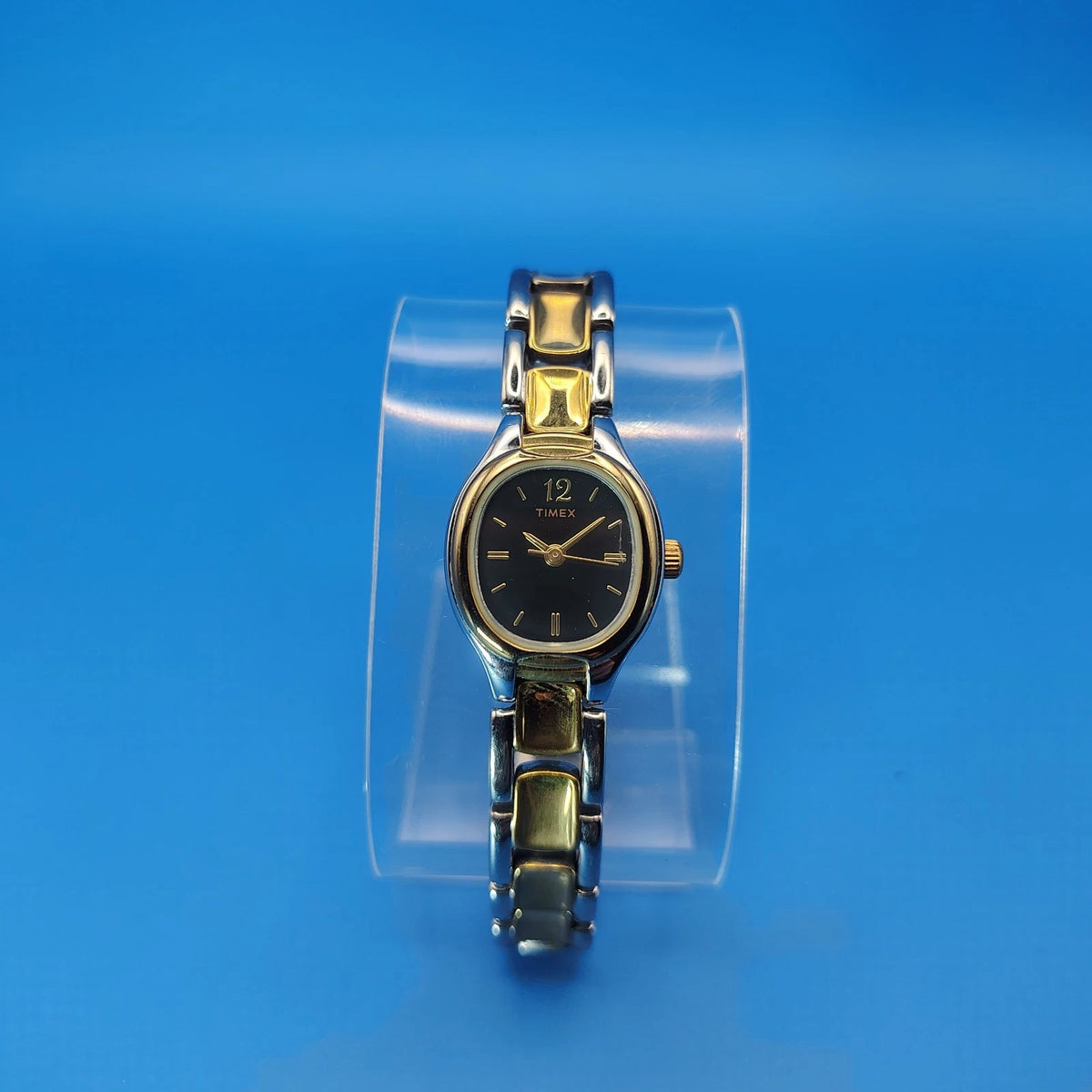 Vintage 2003 Timex Elegant 21mm Women's Quartz Two Tone Cocktail Watch Size 6.5