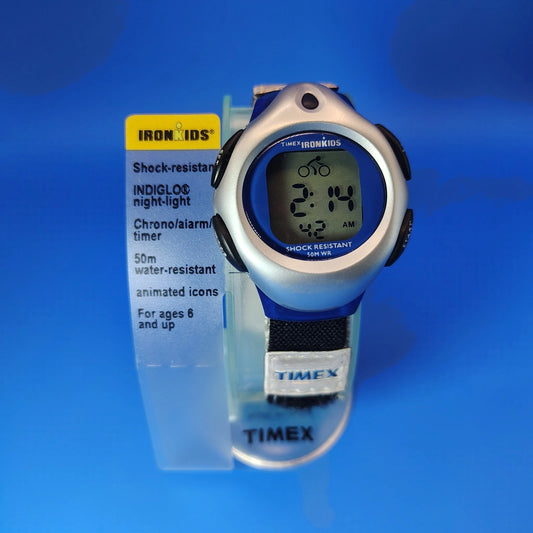 Vintage 1998 Timex Iron Kids Triathlon 43mm Watch Animated Icons New In Box