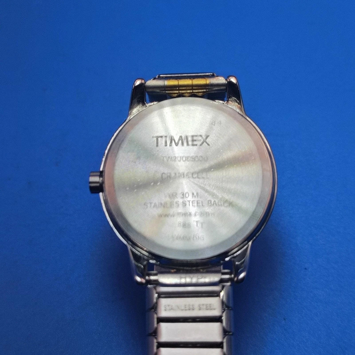 Vintage 90's Timex Indiglo 30mm Women's Quartz Watch Stretch Bracelet Size 6-8.5