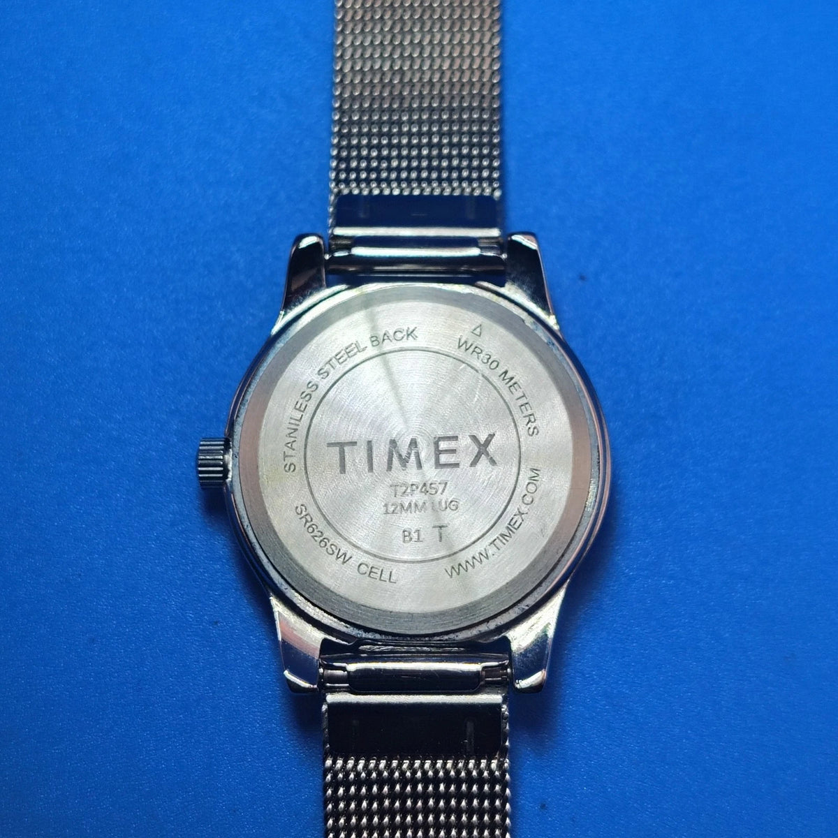 Vintage 2015 Timex 25mm Women's Quartz Watch New SS Mesh Bracelet Size 4-7.5