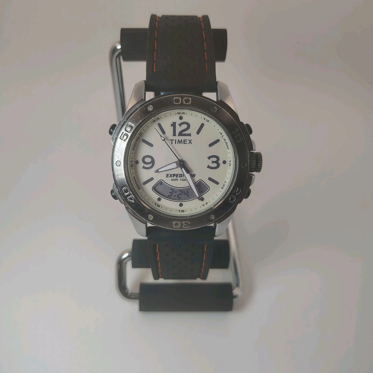 Vintage Timex Expedition INDIGLO DUAL Time 38mm Mens Analog-Digital Quartz Watch