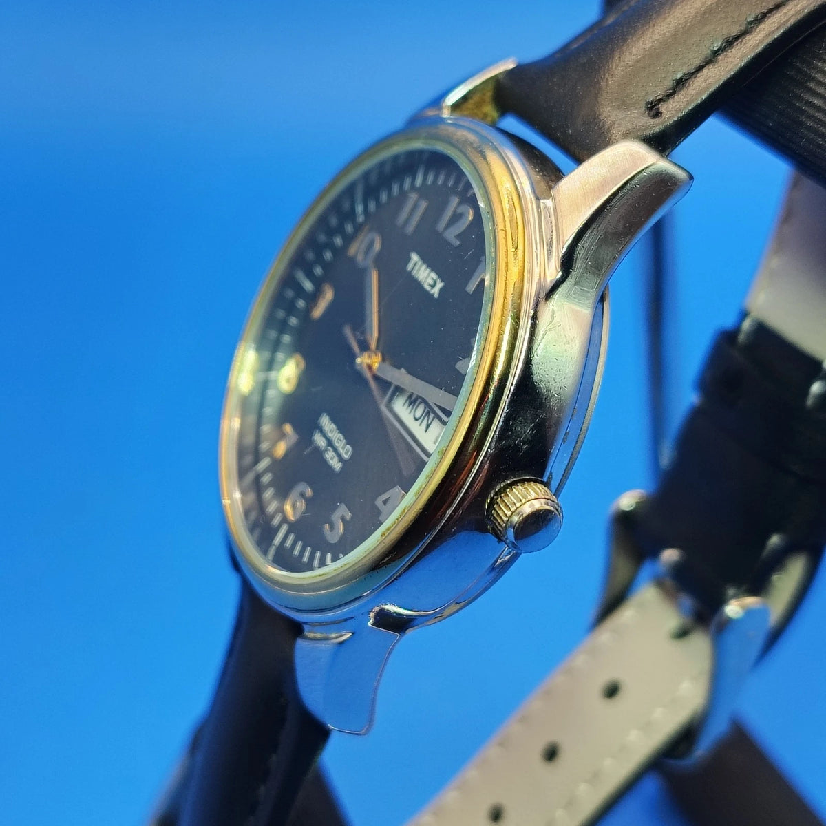 2015 Timex Indiglo Day-Date 40mm Mens Quartz Dress Watch New Strap Full Restored