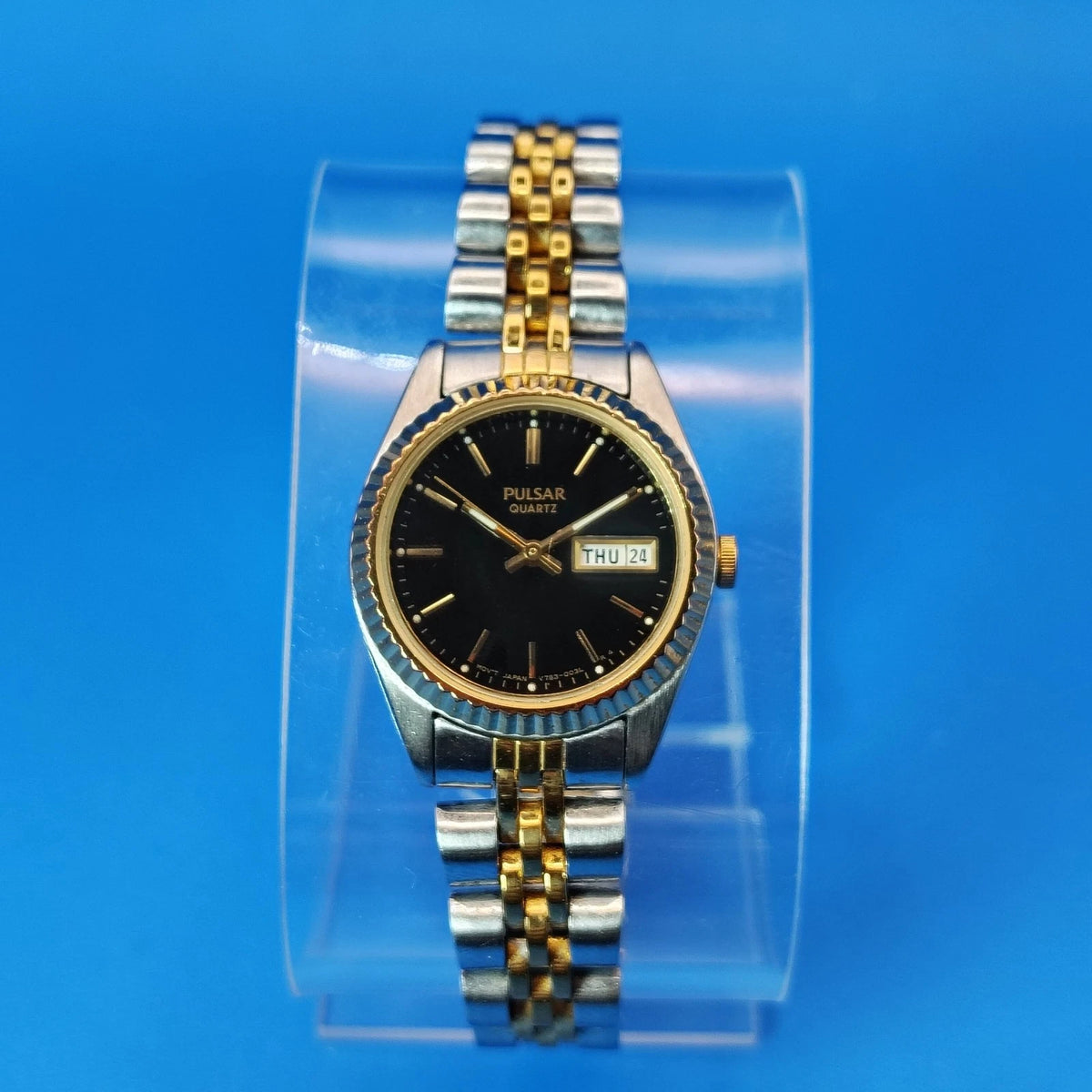 Vintage 1986 Pulsar by Seiko Day-Date Presidential Women's Quartz Watch Restored