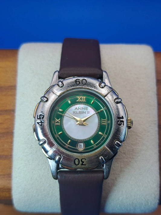 Vintage 1995 Anne Klein Sport Mother of Pearl 27mm Women's Quartz Watch Restored