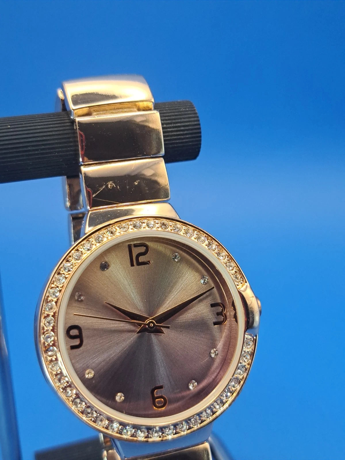 Vintage 2015 Geneva 5524LS Rose Gold 34mm Women's Quartz Watch Restored