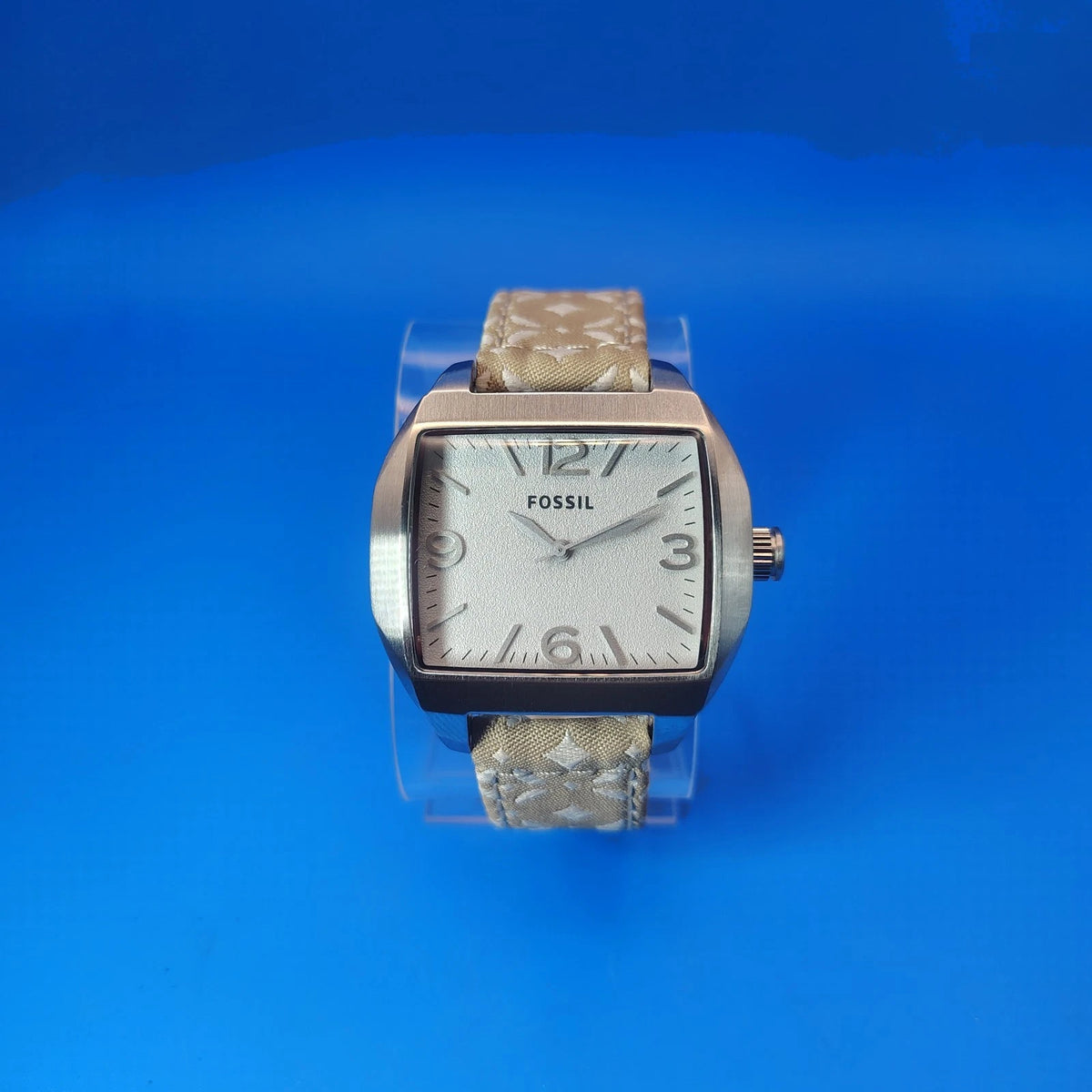 Vintage 2003 Fossil TV 32mm Women's Quartz Watch Monogram Strap Fully Restored