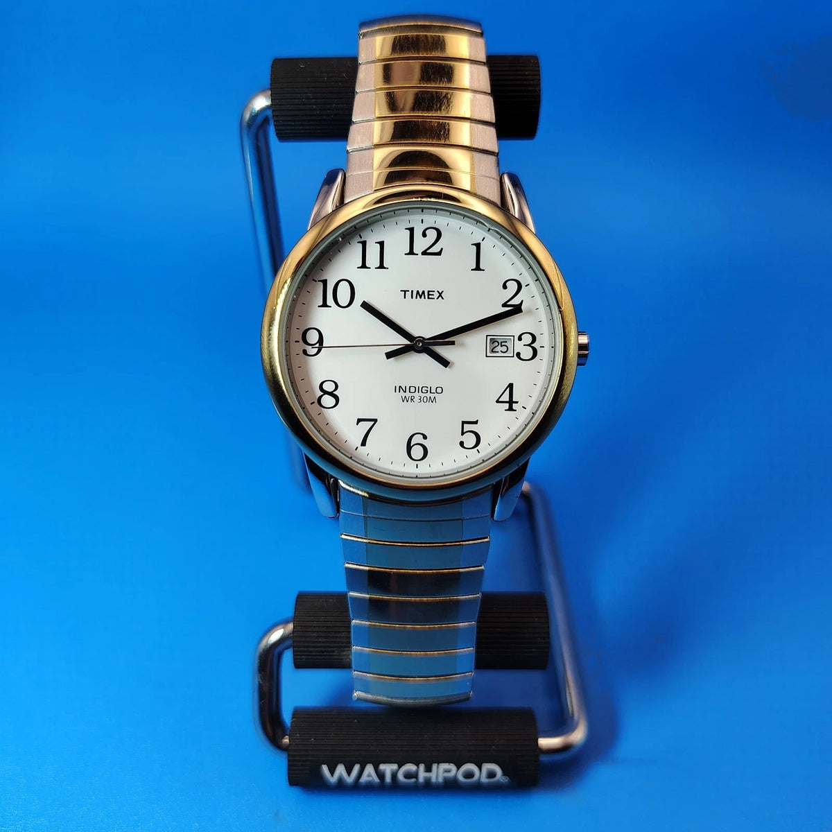 2018 Timex Easy Reader Indiglo Date Two Tone 35mm Mens Quartz Dress Watch Resto