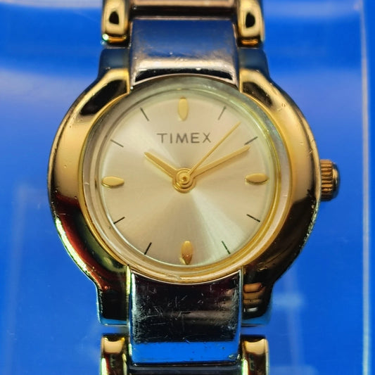 Vintage 2001 Timex Two Tone 29mm Women's Quartz Watch Fully Restored