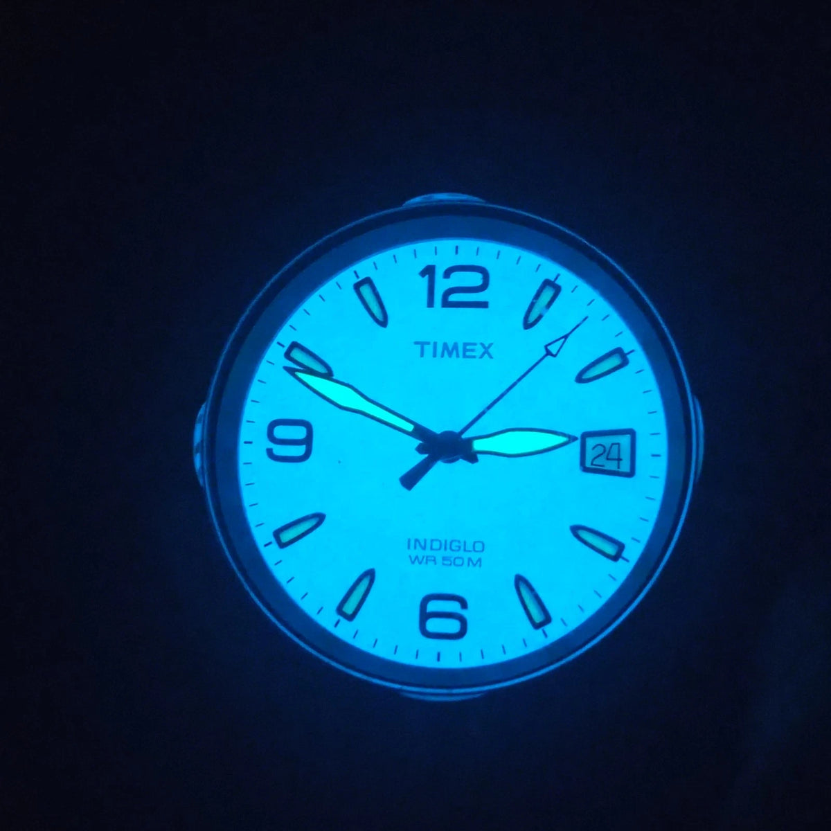 Vintage 2003 Timex Indiglo Date 38mm Mens Quartz Watch Solid SS Fully Restored